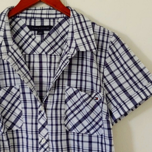 Tommy Hilfiger Tops - Tommy Hilfiger Checkered Short Sleeve Button Down
